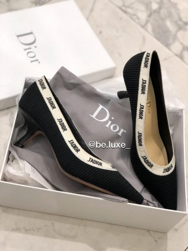 Туфли Christian Dior 26010 "Черные-ткань-белый кант: jadior"